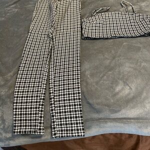 Garage Black & White Houndstooth Two-Piece Set